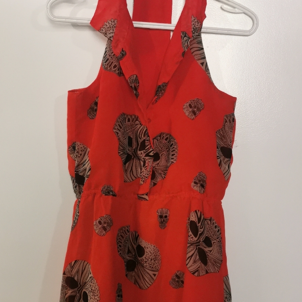 Red Backless Halter Sundress for Cocktail
